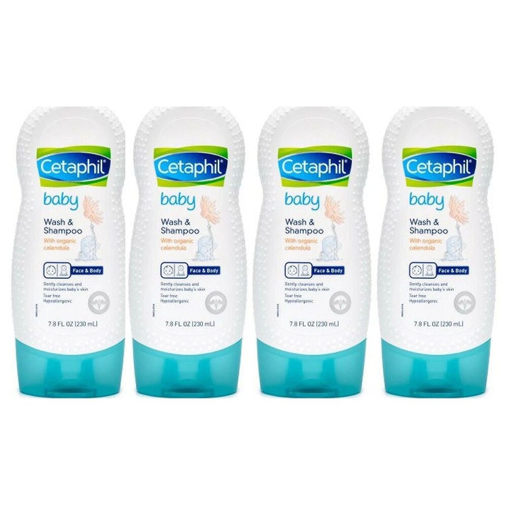 4X Cetaphil Baby Wash and Shampoo with Organic Calendula 7.8fl. oz NEW